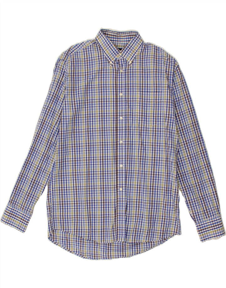 DACK'S Mens Regular Fit Shirt Large Blue Check Cotton Vintage Dack's and Second-Hand Dack's from Messina Hembry 