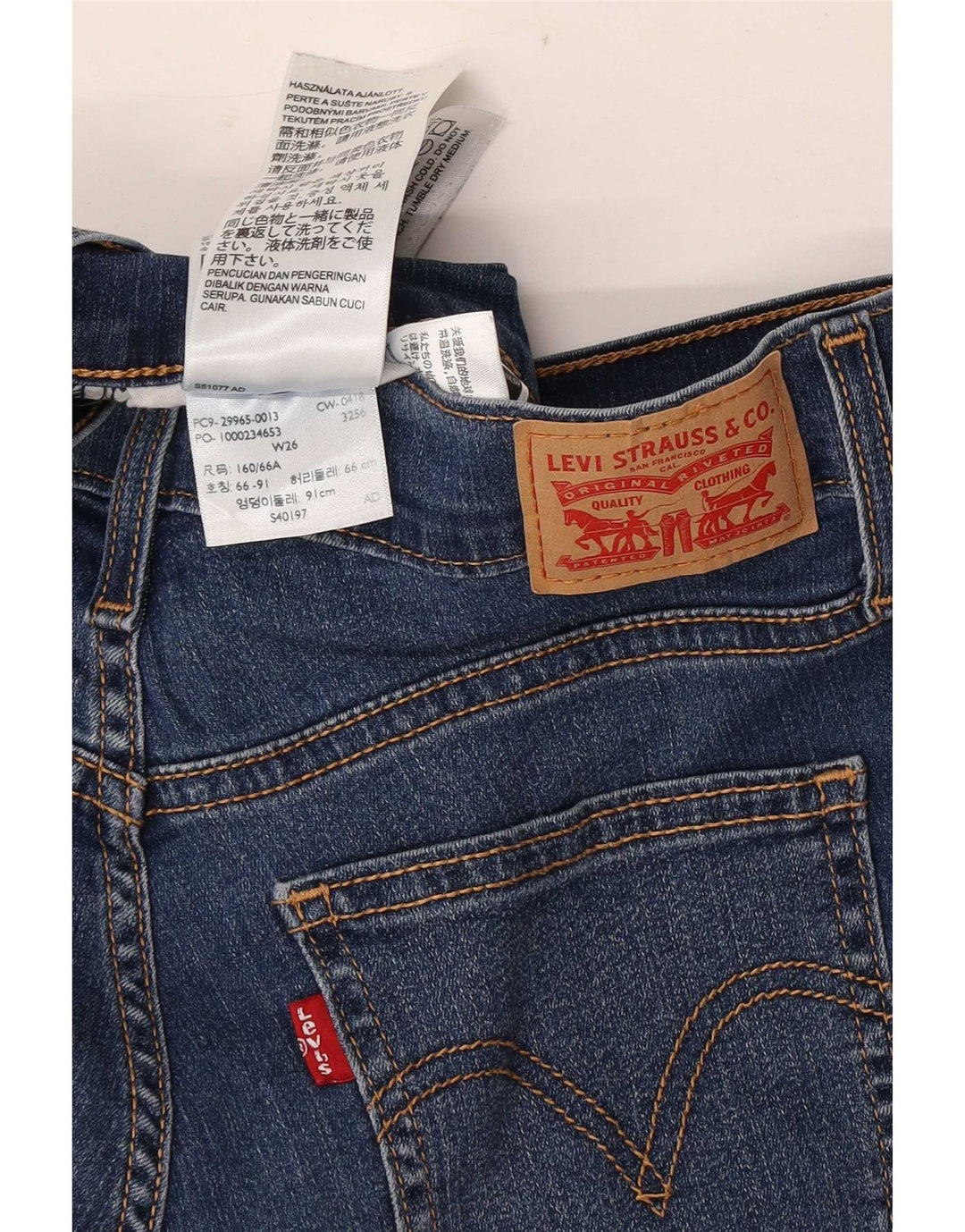 Shorts Vaqueros Levi's Mujer W26 Small Azul Marino Algodón