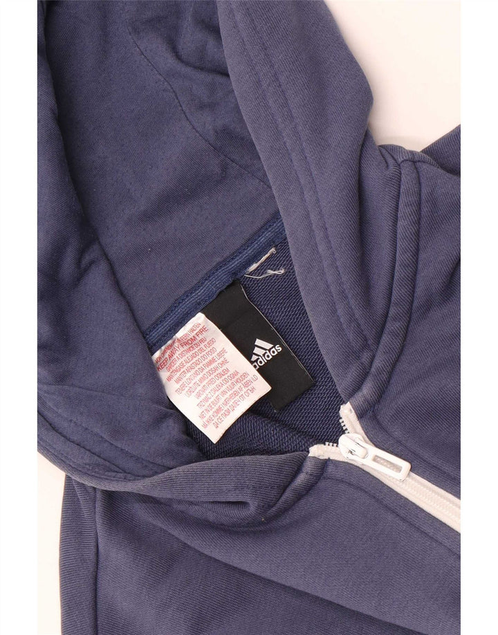 Adidas - Sudadera con capucha y cremallera para hombre, color azul pequeño