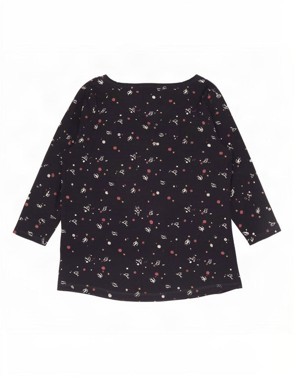 Marks & Spencer Top con estampado abstracto para mujer, manga 3/4, UK 20, 2XL, azul marino