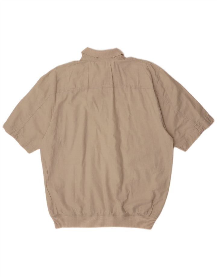 Donny & Max Camisa tipo jersey de manga corta para hombre, color beige medio