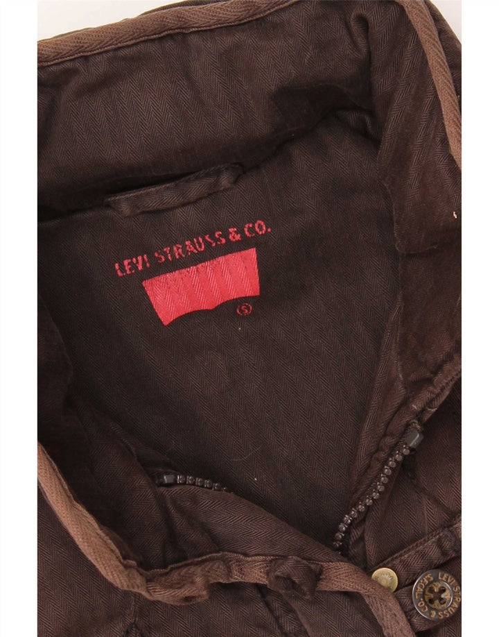 Levi's Chaqueta cortavientos para mujer UK 10 Small Brown Herringbone