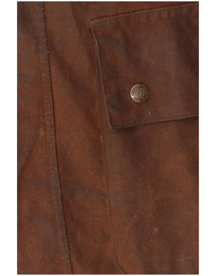 HUNTER Abrigo tipo capa de algodón encerado con capucha de caza para hombre UK 34 XS Algodón marrón