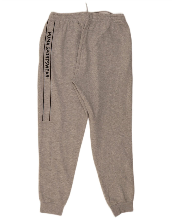 PUMA Pantalones de chándal con estampado gráfico para hombre Joggers de algodón moteado gris grande