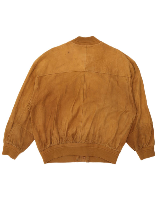 James Dillon Chaqueta bomber de gamuza para hombre UK 40 Large Cuero beige