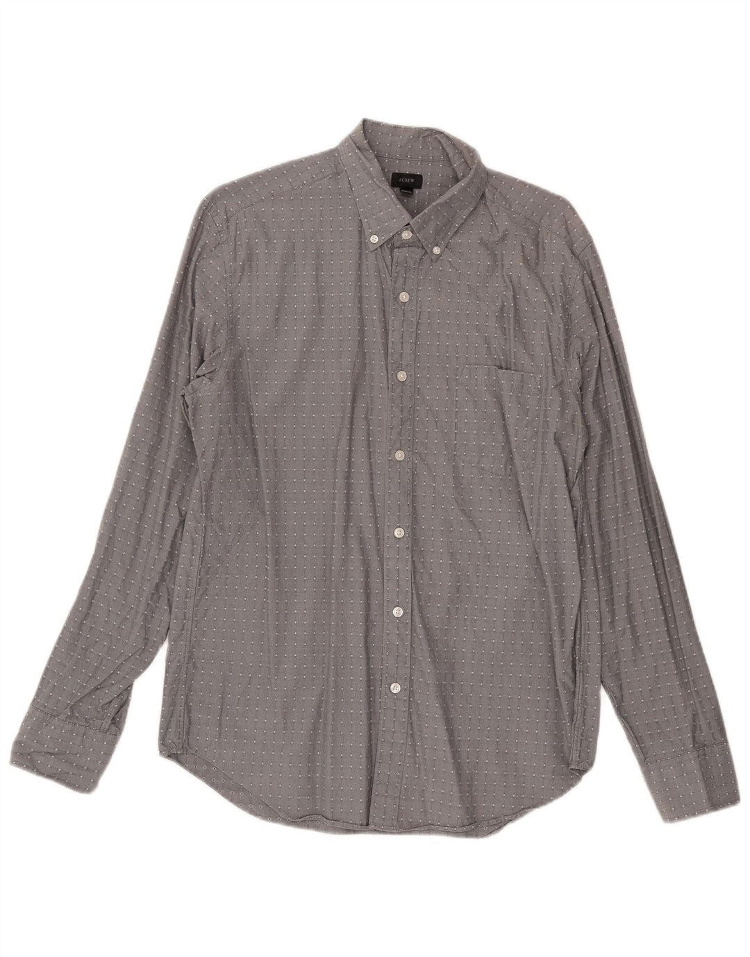 Camisa J. Crew Hombre Algodón Geométrico Gris Medio