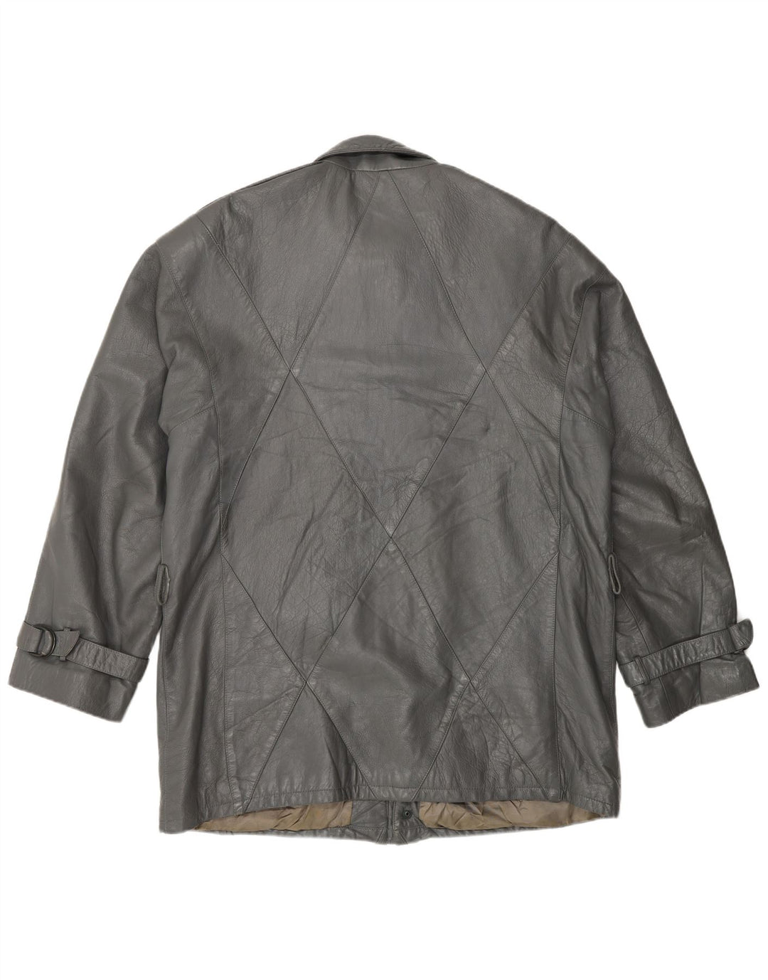 Chaqueta de cuero vintage para hombre IT 52 XL cuero gris