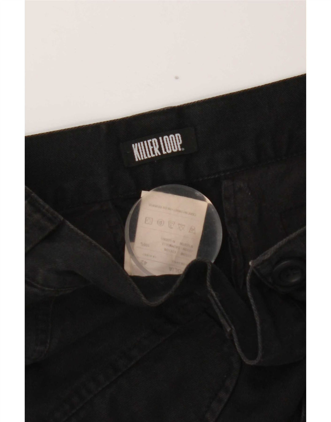 Killer Loop Pantalones vaqueros rectos para mujer IT 42 Medium W28 L33 Algodón negro