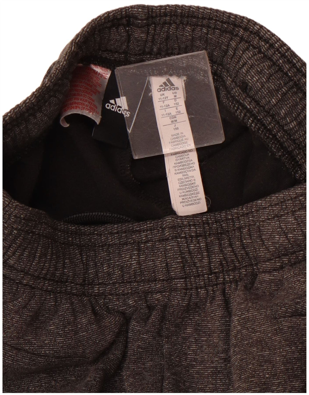 ADIDAS Pantalones de chándal para niña Joggers 11-12 años Algodón moteado gris