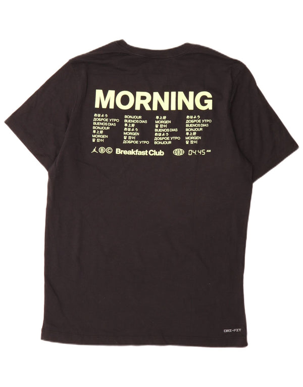 Jordan Camiseta con gráfico regular para hombre Top deportivo de algodón negro mediano