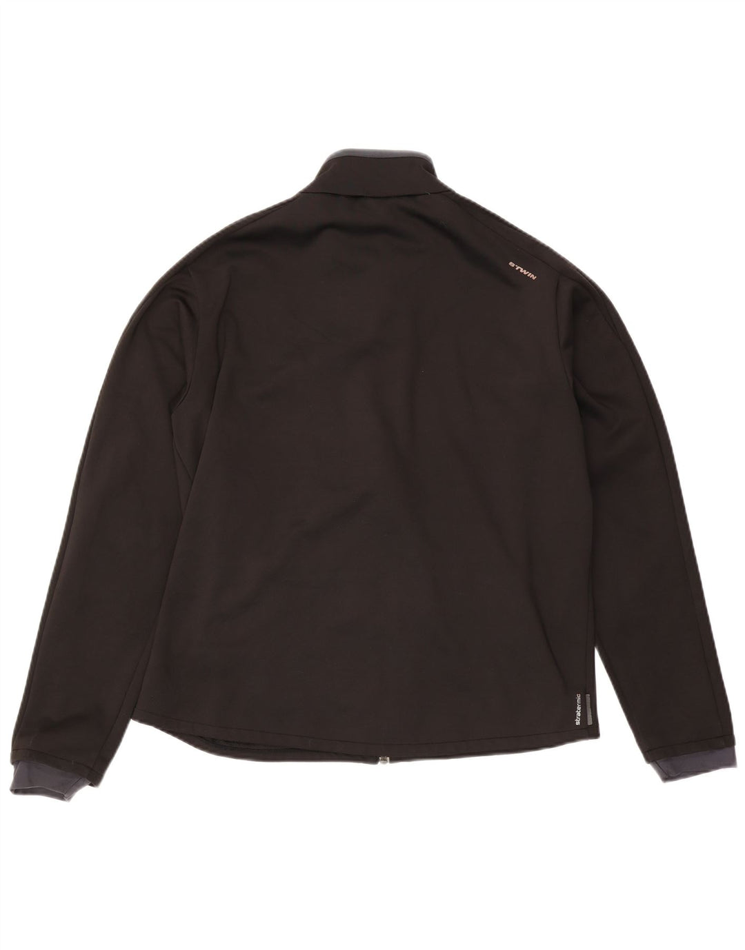 Vintage hombres chándal top chaqueta grande poliéster negro