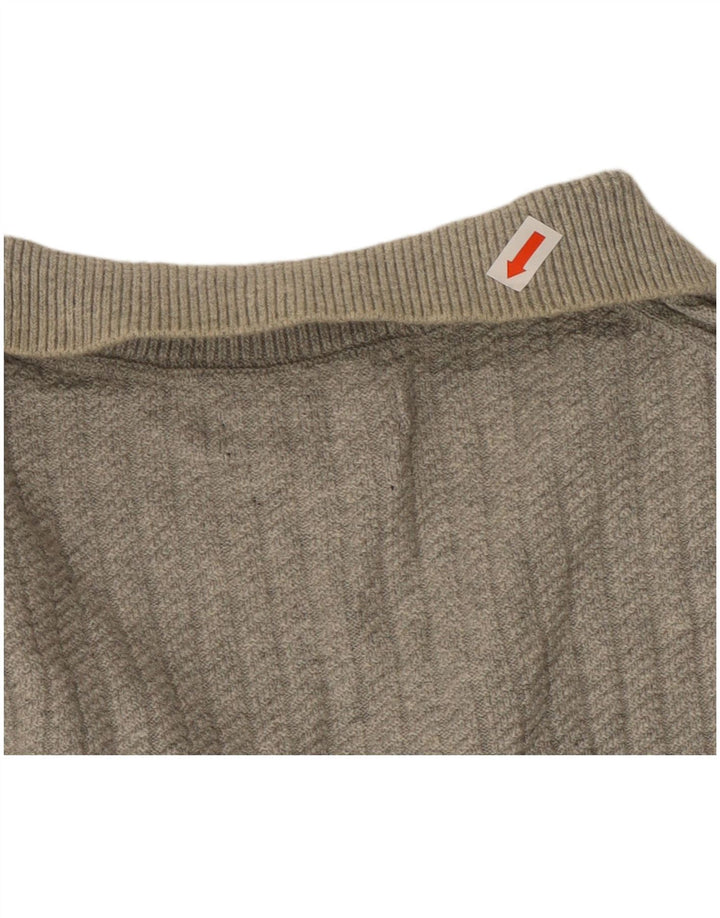 MASSIMO DUTTI Jersey De Cuello Polo Hombre Algodón Gris Medio