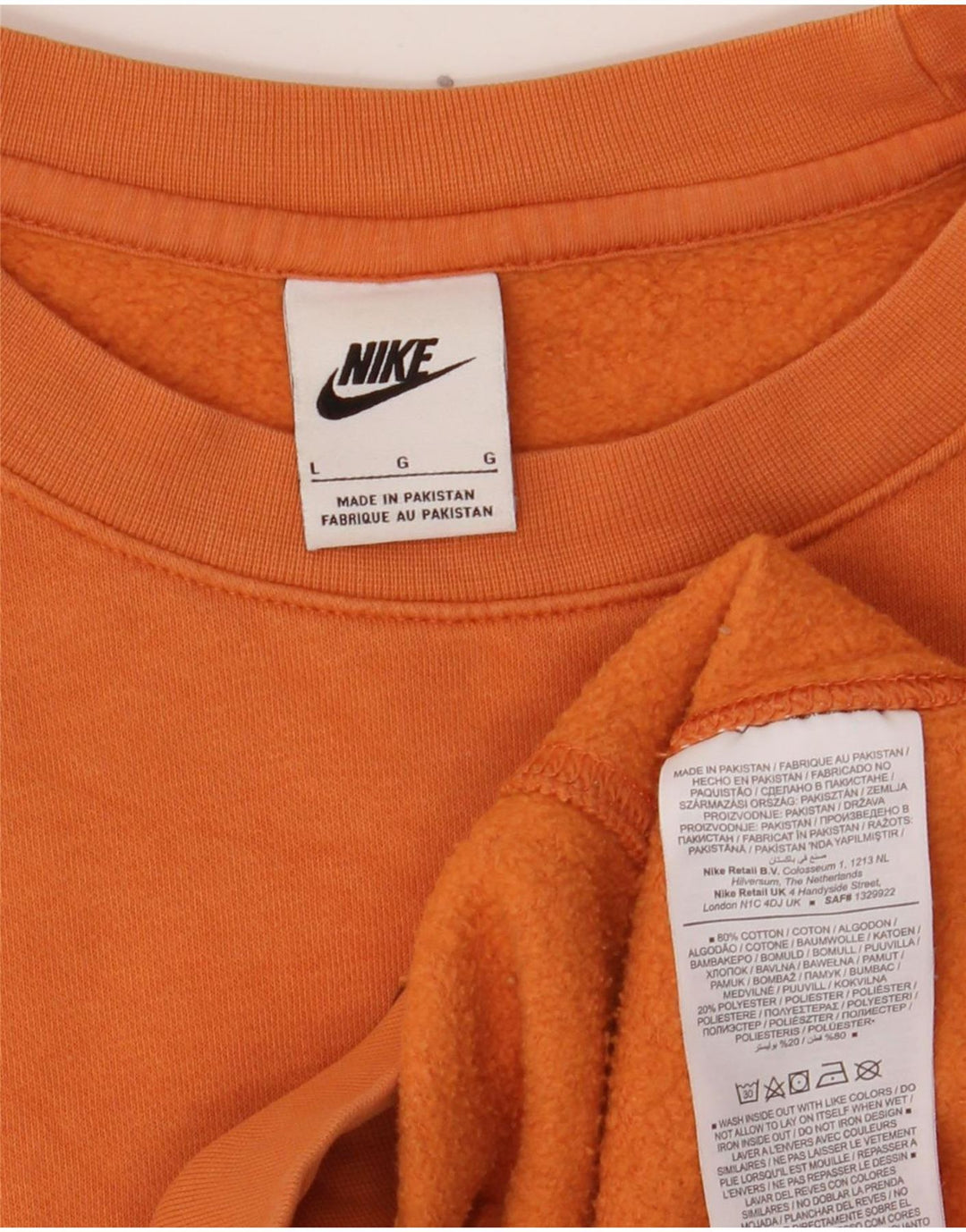 Nike - Sudadera con gráfico para hombre, talla grande, algodón naranja