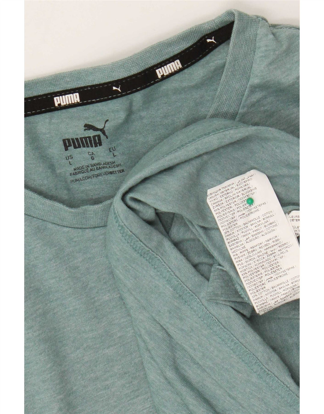 Puma Camiseta gráfica para hombre Top grande de poliéster moteado verde