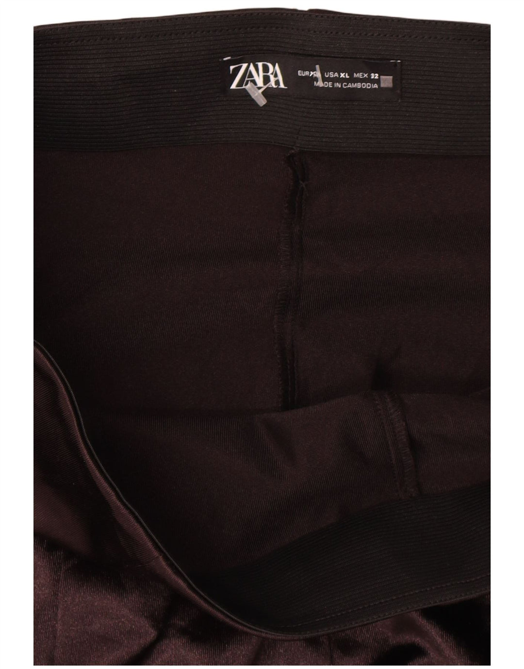 Zara Mujer Leggings Acampanados ES 40 XL Poliéster Marrón