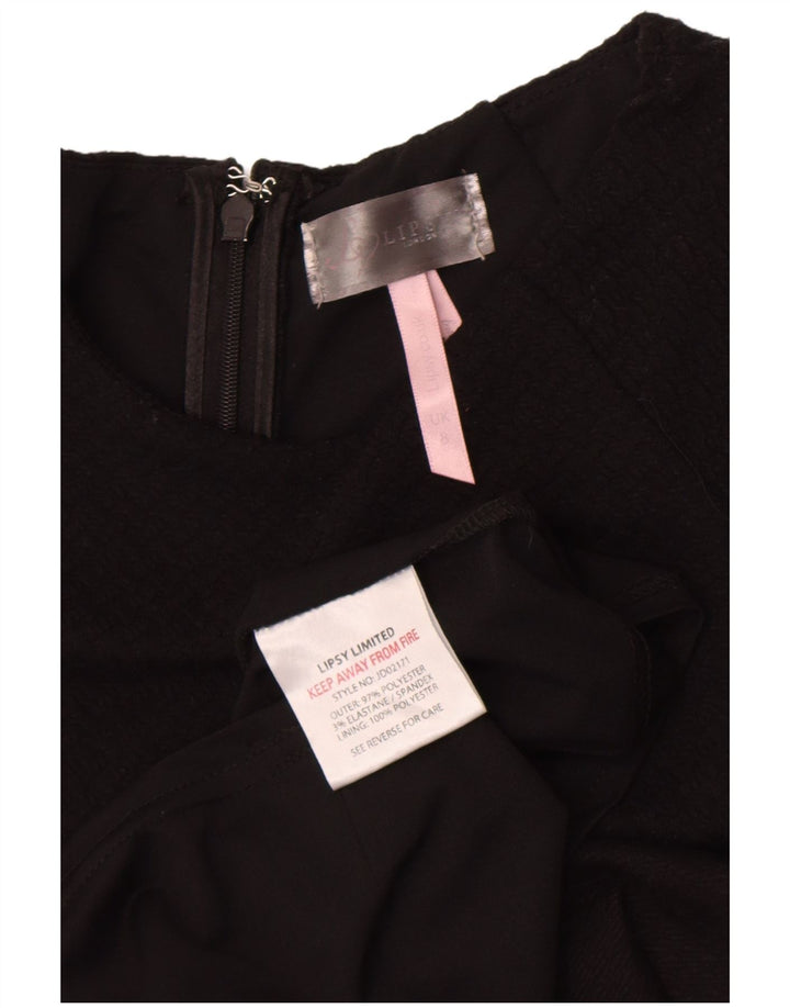 Lipsy Vestido Peplum para Mujer UK 8 Small Poliéster Negro