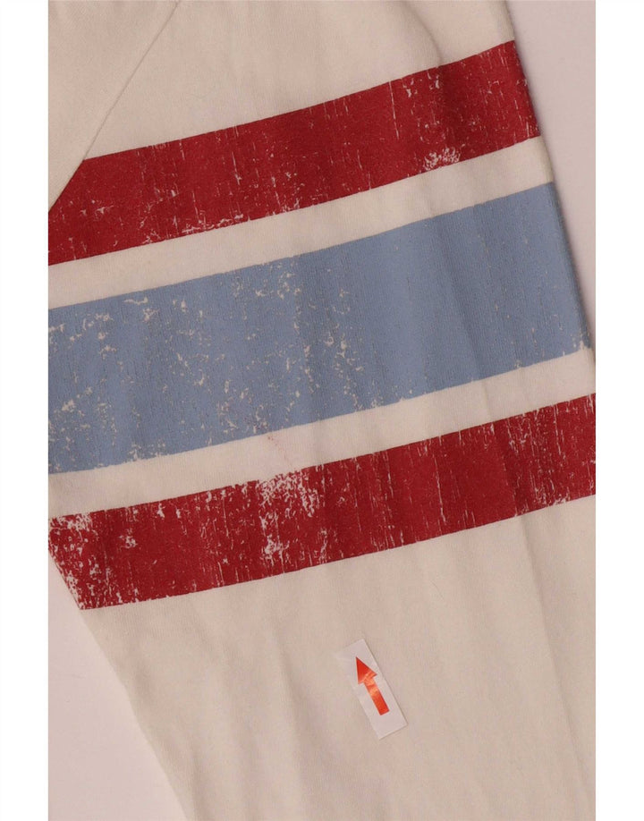 Woolrich Top gráfico para hombre de manga larga de algodón blanco grande