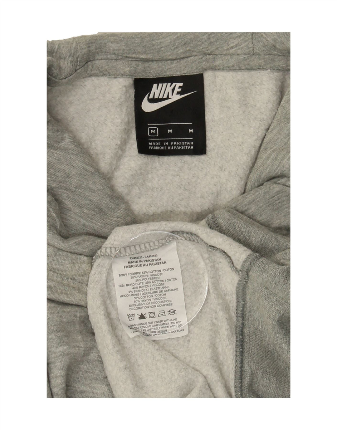 NIKE Womens Hoodie Jumper UK 14 Medium Grey Cotton Vintage Nike and Second-Hand Nike from Messina Hembry 