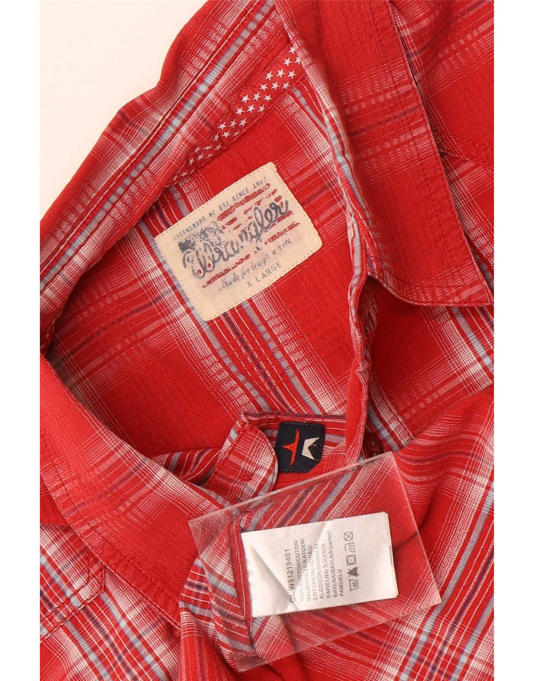 Wrangler Camisa De Manga Corta Hombre XL Red Check Cotton