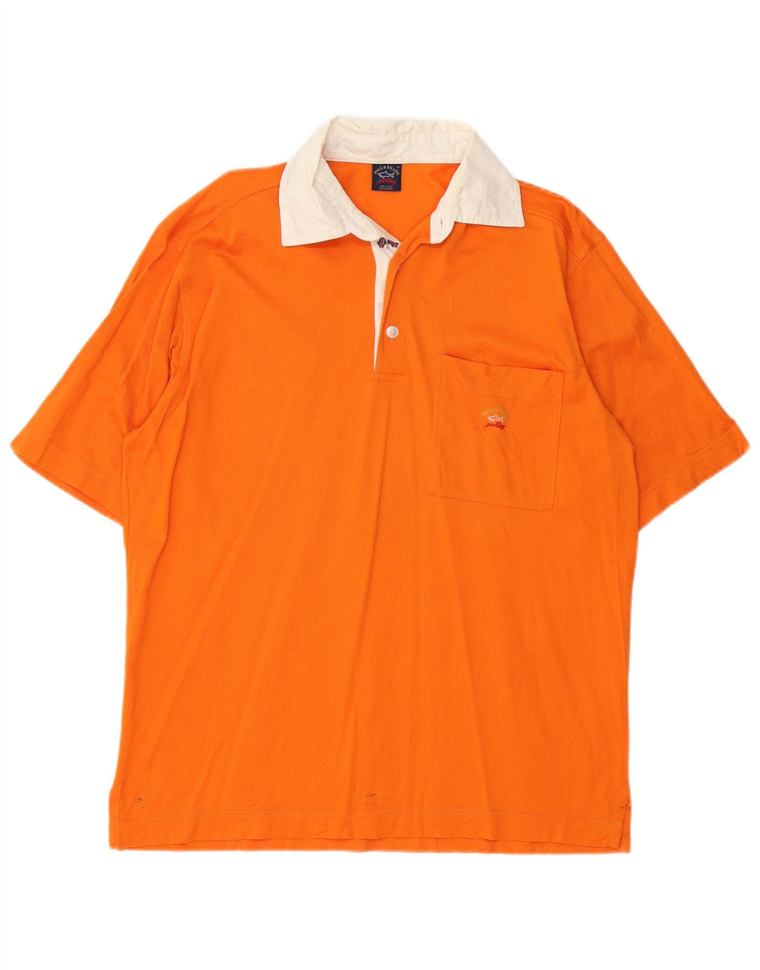 PAUL & SHARK Polo de rugby para hombre, color naranja mediano