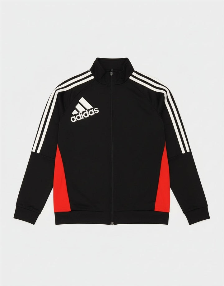 Adidas - Chaqueta de chándal con gráfico para niños, 11-12 años, color negro