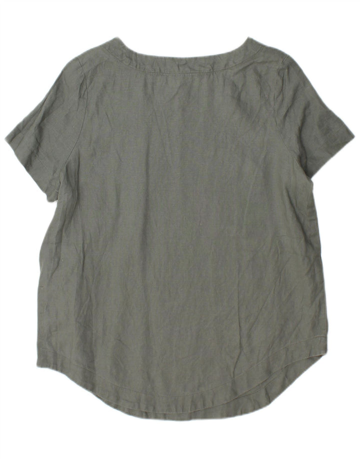 JOULES Blusa larga extragrande para mujer UK 8 Small Khaki Linen