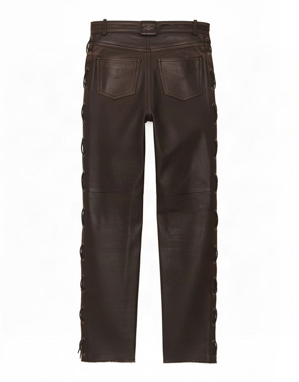 Pantalones rectos de cuero para hombre Spirit IT 48 Medium W30 L34 Marrón