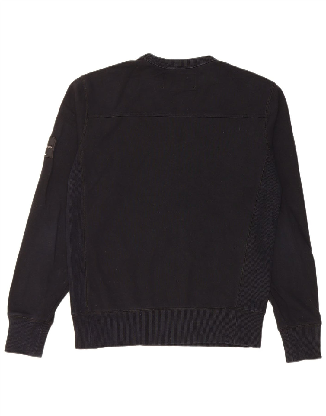 Calvin Klein Sudadera con gráfico de ajuste regular para hombre, jersey pequeño de algodón negro