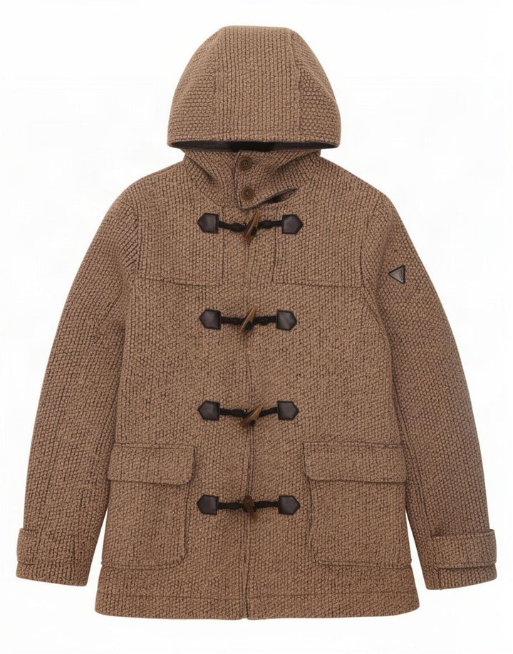 Guess Chaqueta de lona con capucha para hombre UK 38 Poliéster marrón medio
