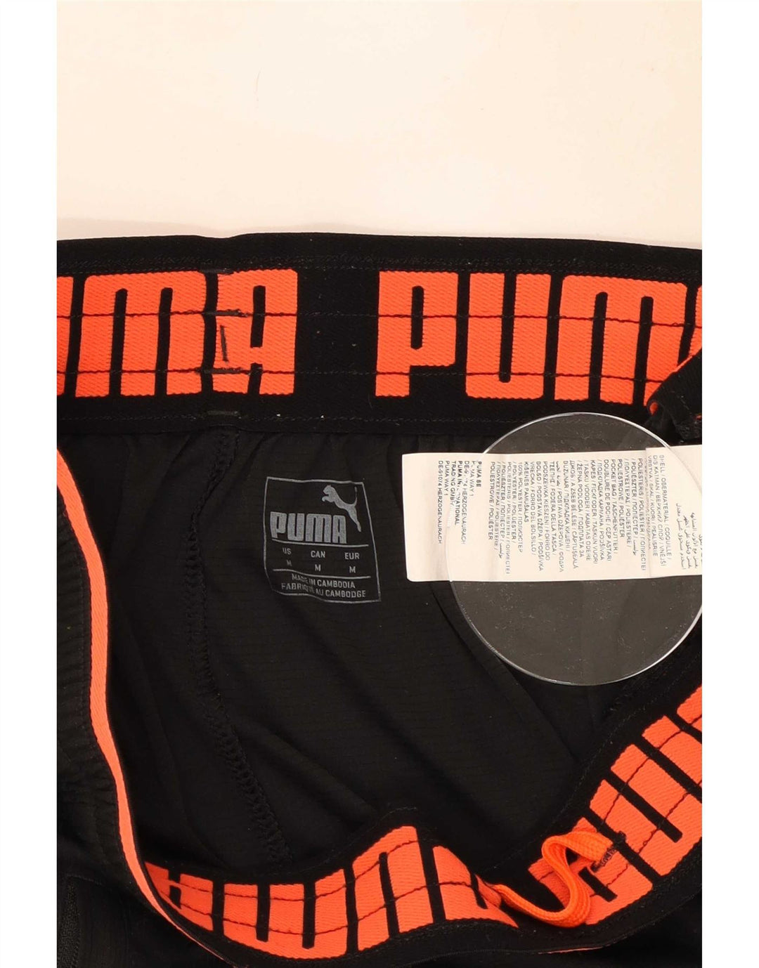 Puma Pantalones cortos deportivos gráficos para hombre Poliéster negro mediano