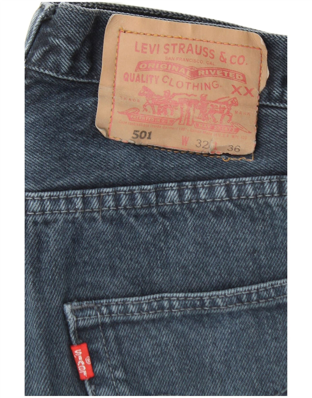 LEVI'S Jeans rectos 501 para hombre W32 L25 Algodón azul