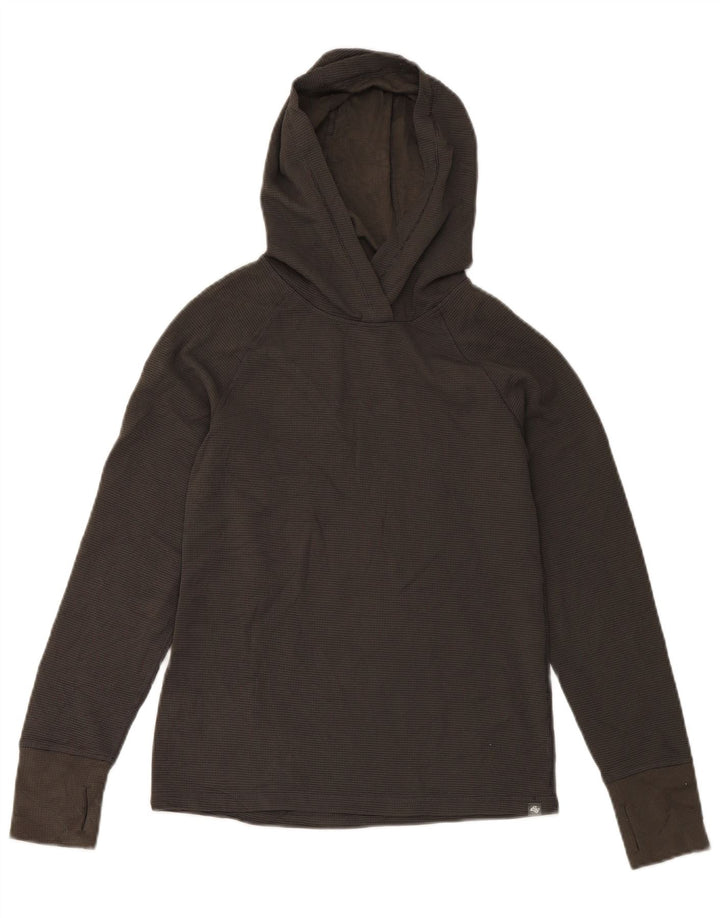 Eddie Bauer Top con capucha para mujer Manga larga UK 6 XS Poliéster gris