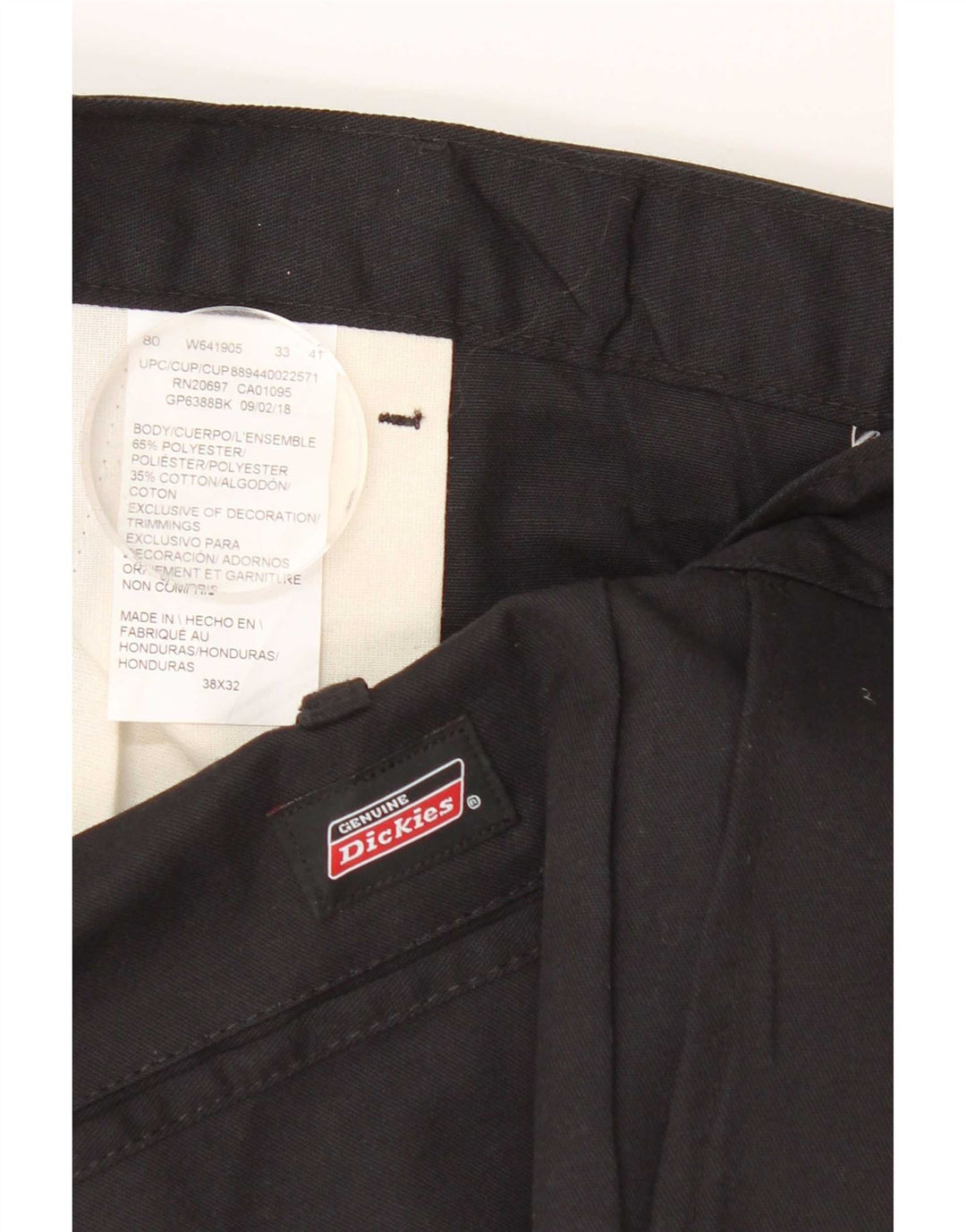 Dickies Pantalón chino recto para hombre W38 L32 Poliéster negro