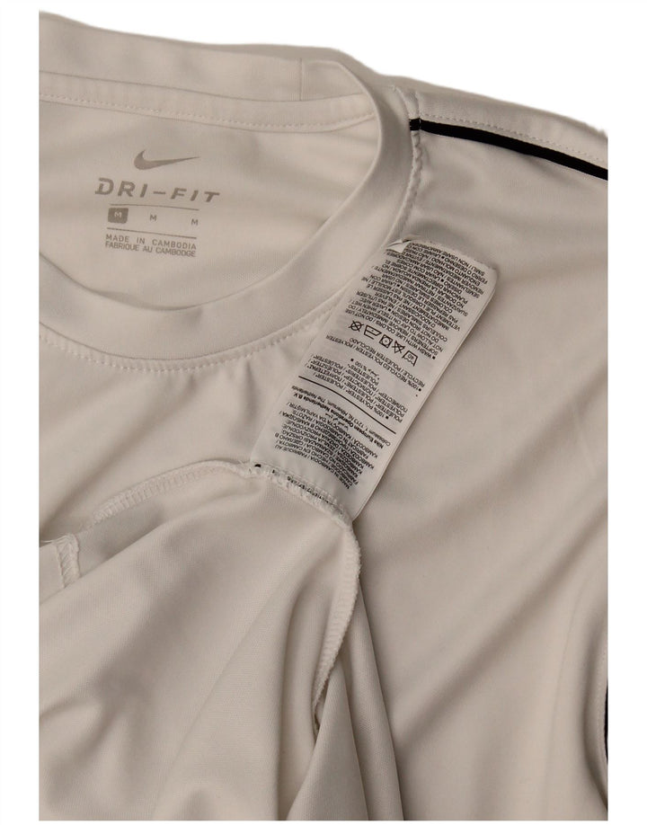 Camiseta Nike Dri Fit para hombre Top poliéster blanco mediano