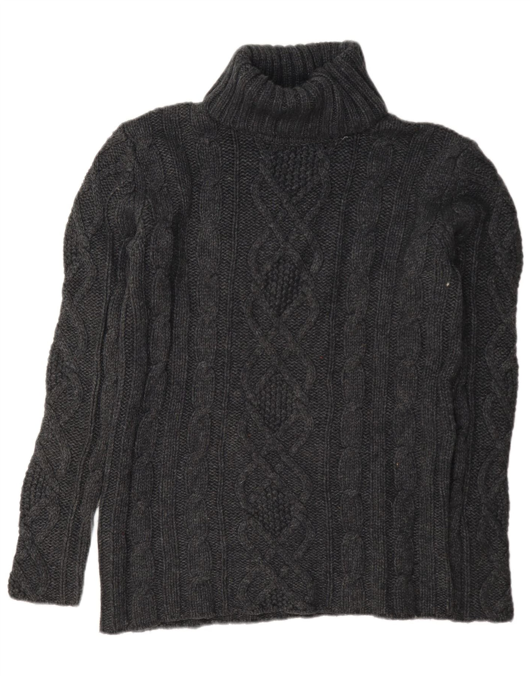 Eddie Bauer Suéter tipo jersey con cuello vuelto para mujer Reino Unido 46 Lana gris grande