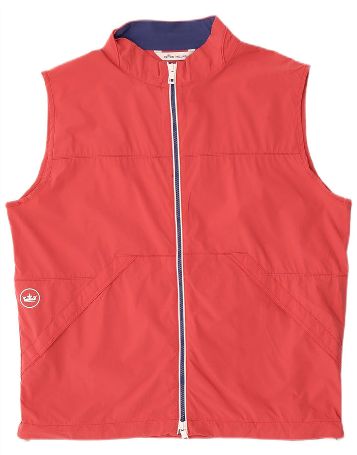 Peter Millar Chaqueta superior de chándal sin mangas para hombre Poliéster rojo grande