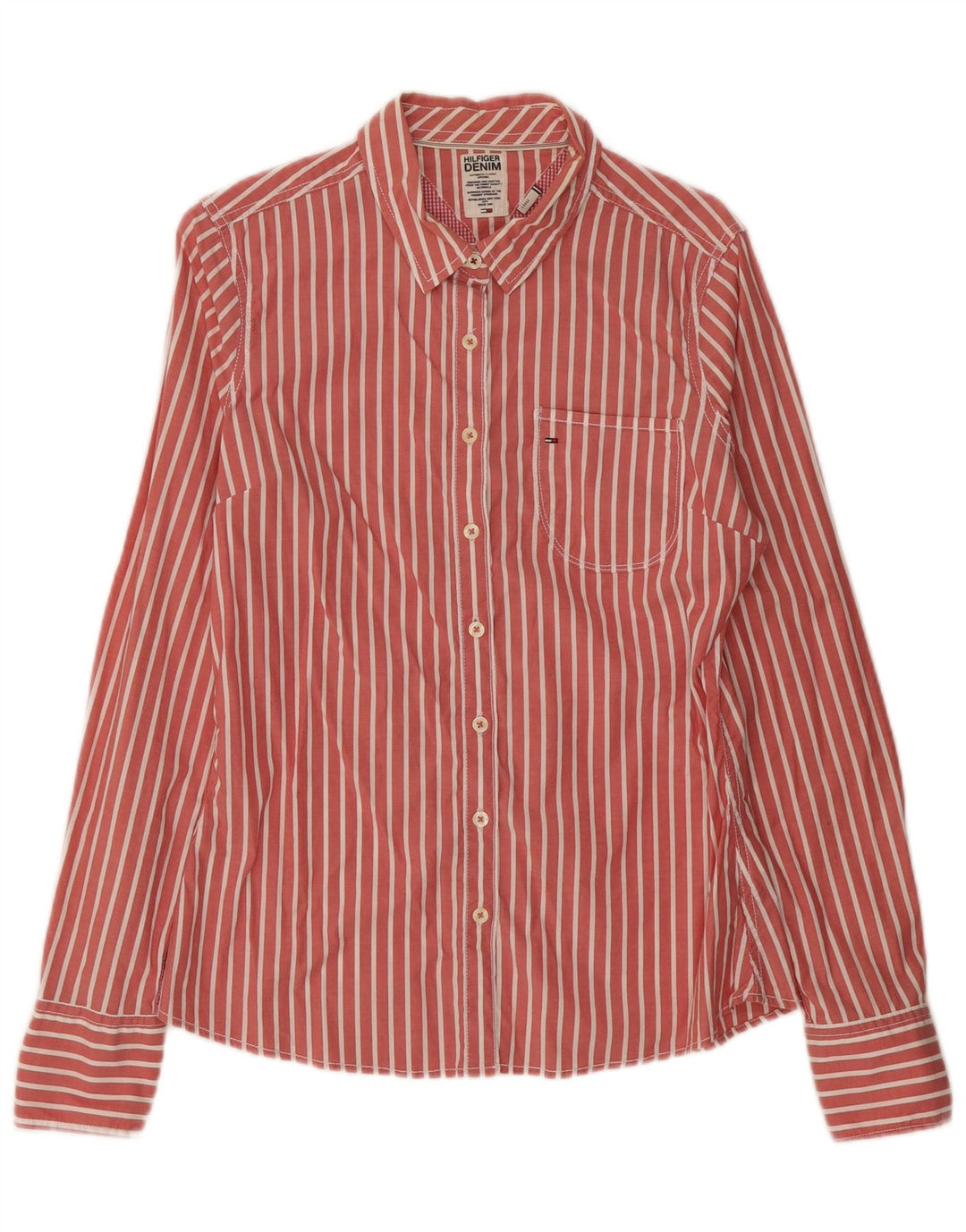 Camisa Tommy Hilfiger para hombre de algodón a rayas rojas grandes