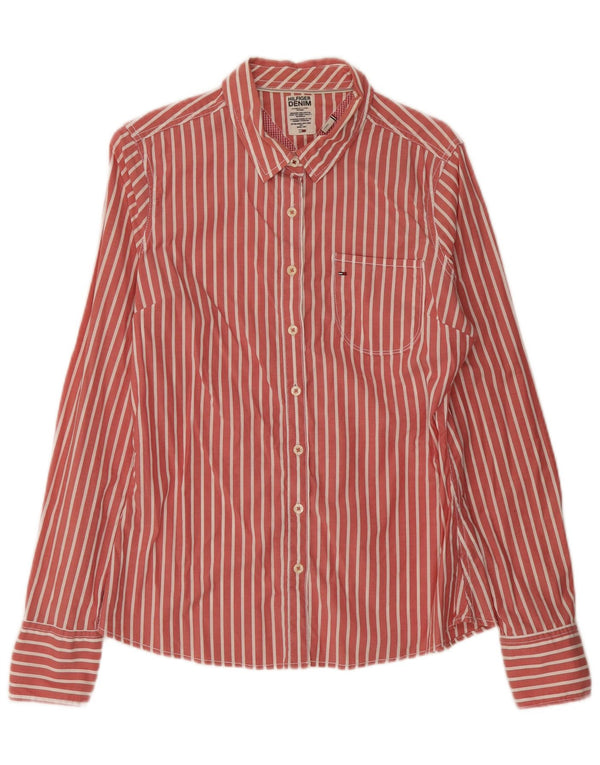 Camisa Tommy Hilfiger para hombre de algodón a rayas rojas grandes