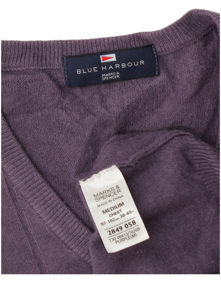 Marks & Spencer Suéter con Cuello en V Blue Harbor para Hombre Púrpura Medio