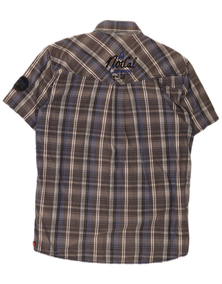 Camisa O'Neill Hombre De Manga Corta De Algodón A Cuadros Gris Medio