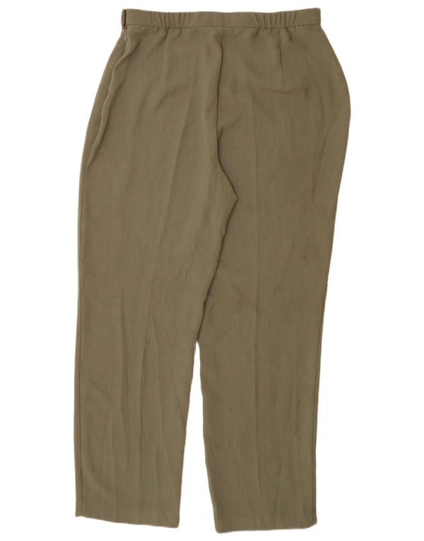 Marks & Spencer Pantalones casuales de cintura alta para mujer UK 46 Large W32 L30 Verde