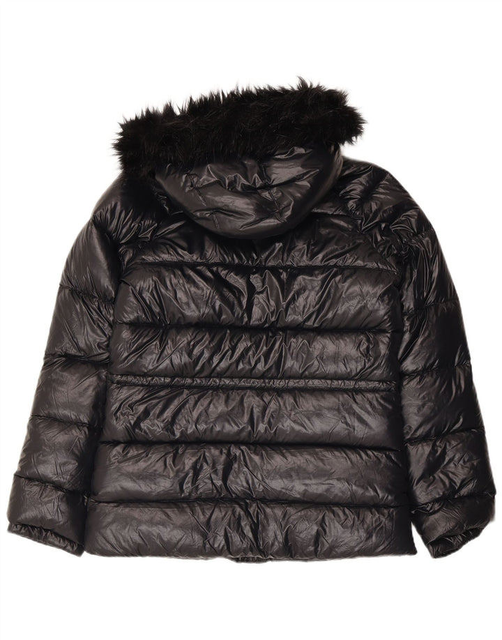 NIKE Chaqueta Acolchada Extragrande con Capucha para Mujer UK 6/8 XS Black Nylon
