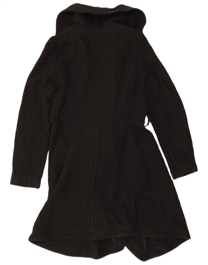 Abrigo cruzado para mujer Oasis UK 44 Mediano Lana de espiga negra