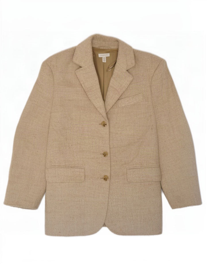 Topshop Chaqueta tipo blazer de 3 botones para mujer UK 42 Poliéster beige medio