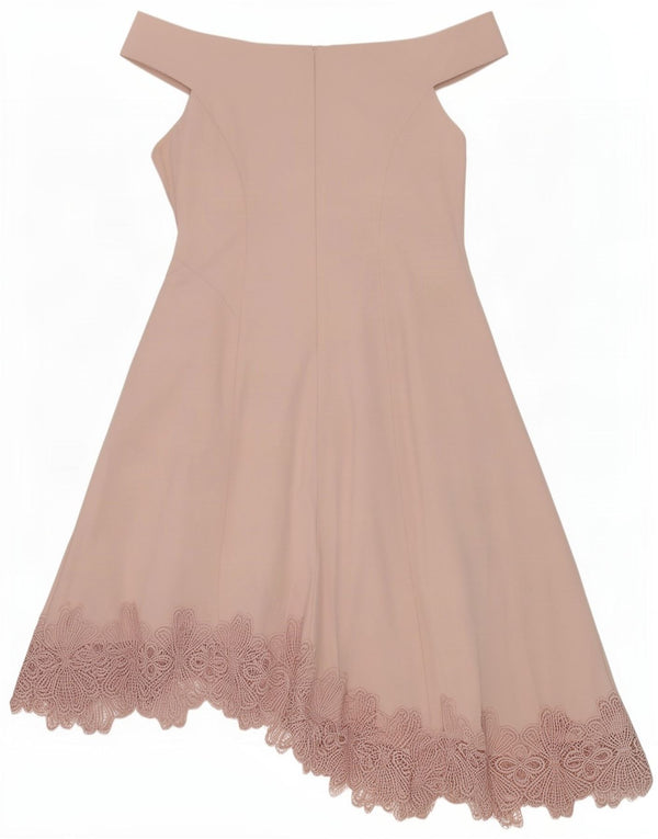 Coast Vestido Asimétrico con Hombros Descubiertos para Mujer UK 40 XL Poliéster Floral Rosa