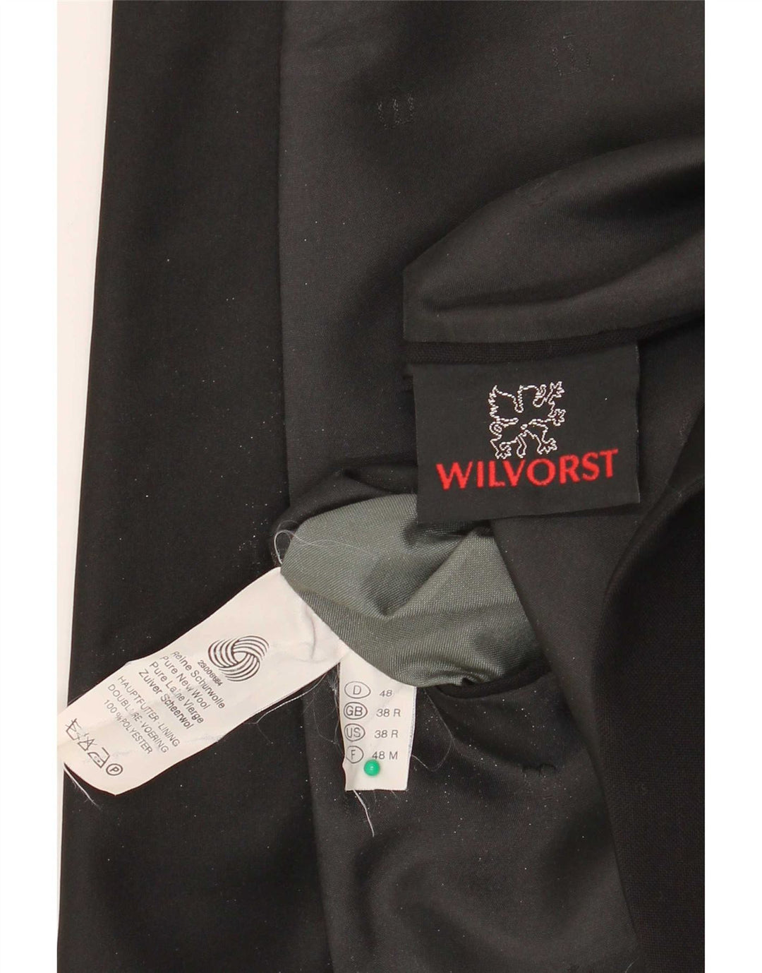 Wilvorst Chaqueta tipo blazer con 1 botón para hombre UK 38 Medium Black New Wool