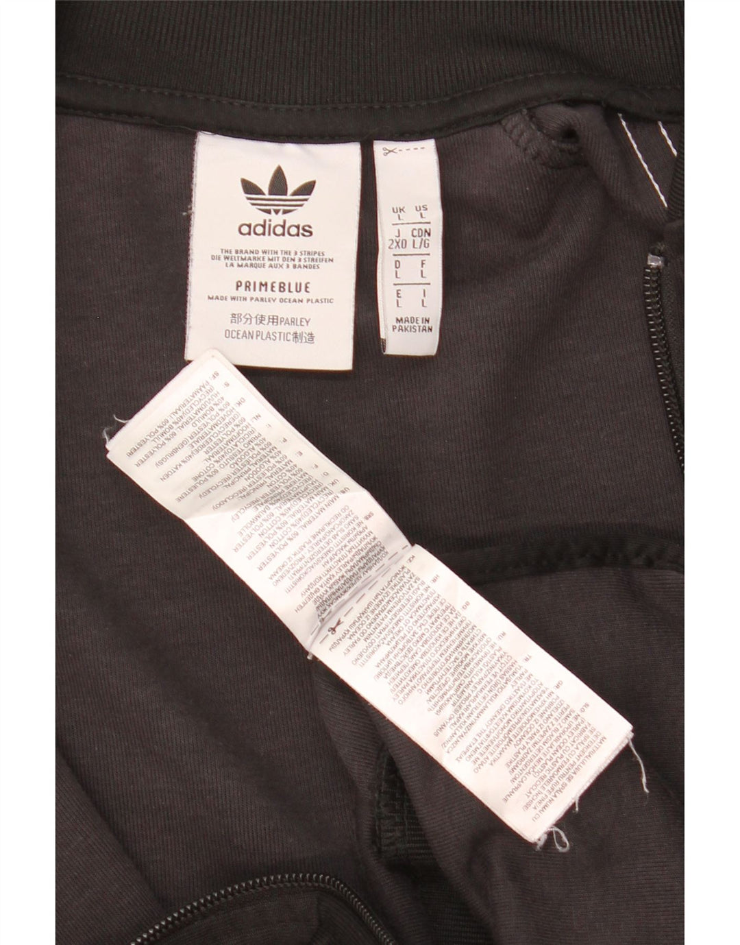 Adidas Hombre Chándal Top Chaqueta Grande Negro Colorblock Poliéster