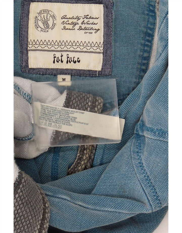 Sudadera con capucha y cuello con cremallera para hombre Fat Face Jersey de algodón azul medio