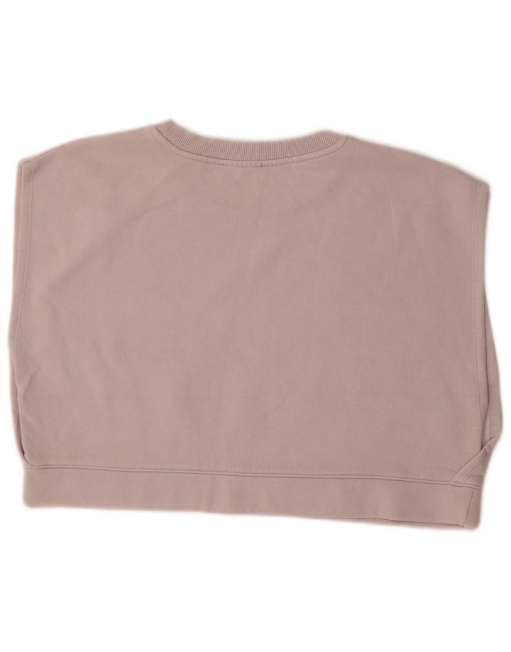 ZARA Mujer Oversize Crop Sin Mangas Sudadera Jumper UK 10 Small Gris