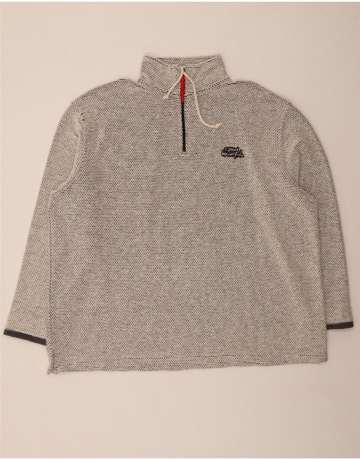 WEIRD FISH Sudadera con cuello y cremallera para hombre, talla 3XL, algodón gris